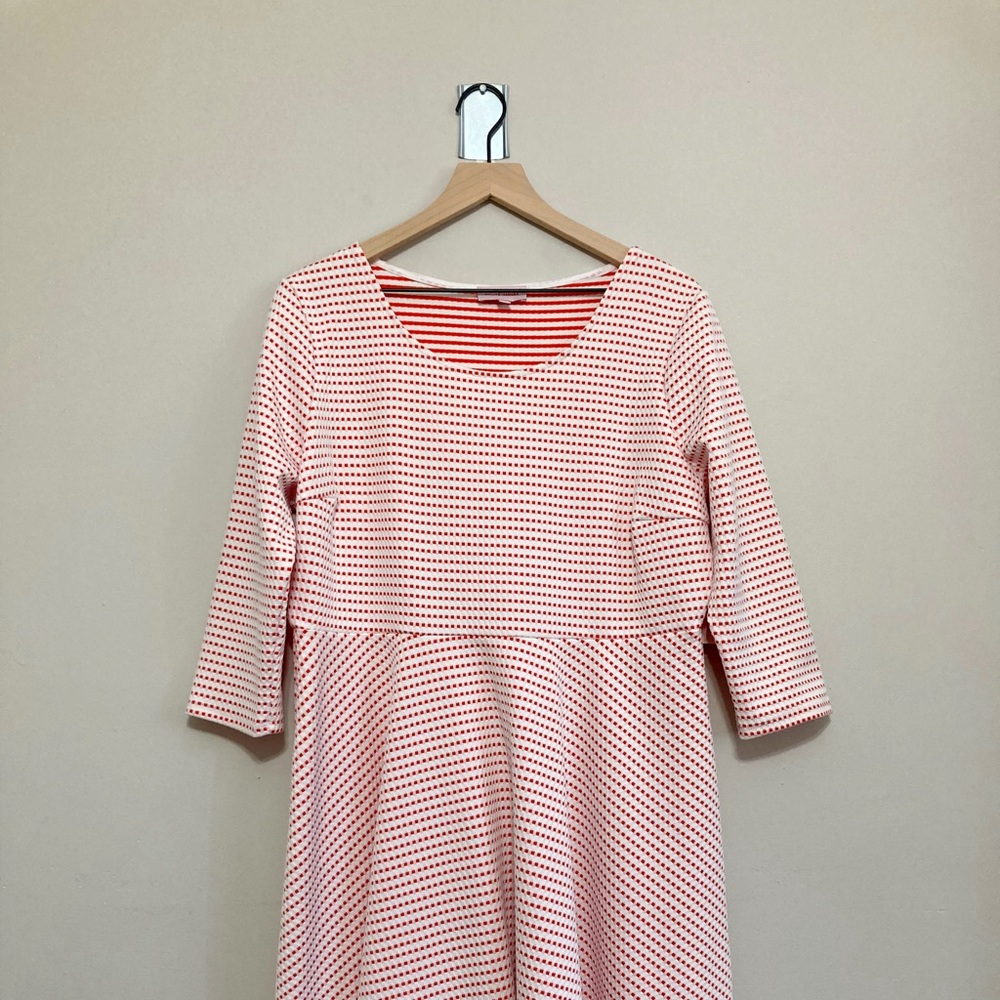 Molly & Isadora Red And White Gingham Dress, Size 1x, 3/4 Sleeves, NWT, Light